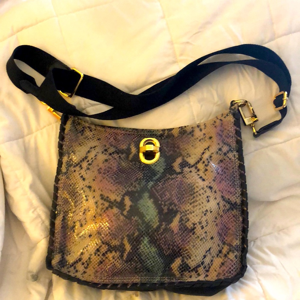 Crossbody snake print bag